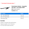 thumbnail image 2 of Clutch Master Cylinder - Compatible with 2009 - 2012 Dodge Caliber 2010 2011, 2 of 2