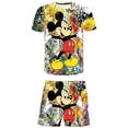thumbnail image 1 of Trajes nuevos con estampado de Mickey para niños, chándales para niñas, 2 unids/set, ropa de verano para niños, camisetas de la serie Disney, pantalones cortos, traje Suit6T Gao Jinjia LED, 1 of 2