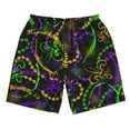 thumbnail image 4 of Bixox Men's Neon Mardi Gras printing Casual Classic Fit Short Summer Beach Shorts, 4 of 6