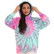 Pure Essence Tie Dye Long Sleeve Fleece Pullover Hoodie for Men and Women