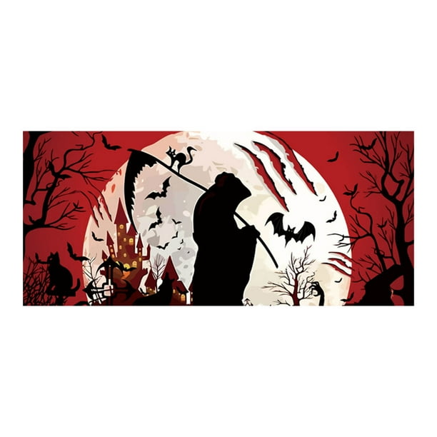 Banderas decorativas de Halloween para garaje, exterior e interior, artículos para fiestas, letrero decorativo con temática terrorífica