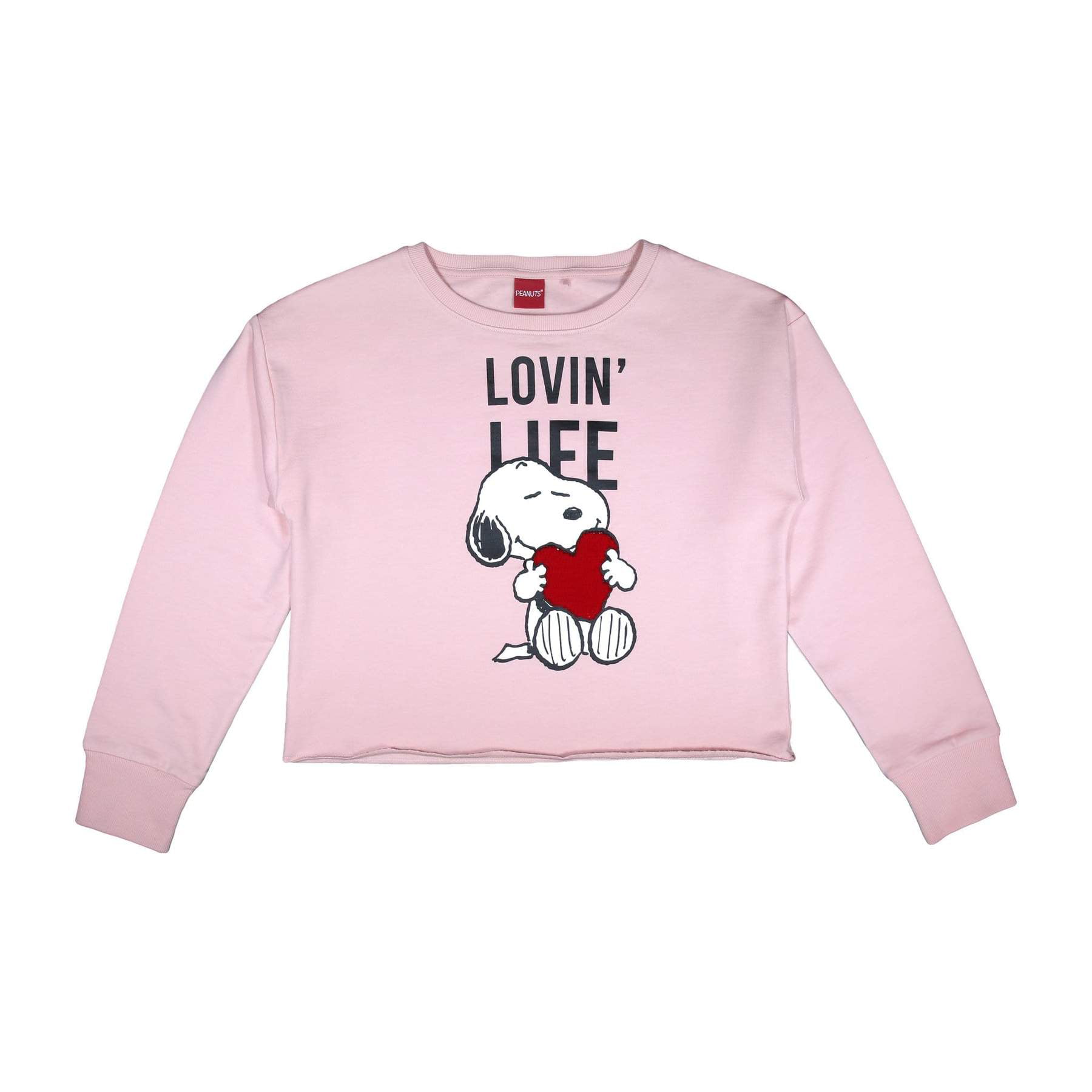 Peanuts Womens Lovin Life Snoopy Crop Sweatshirt | Walmart Canada