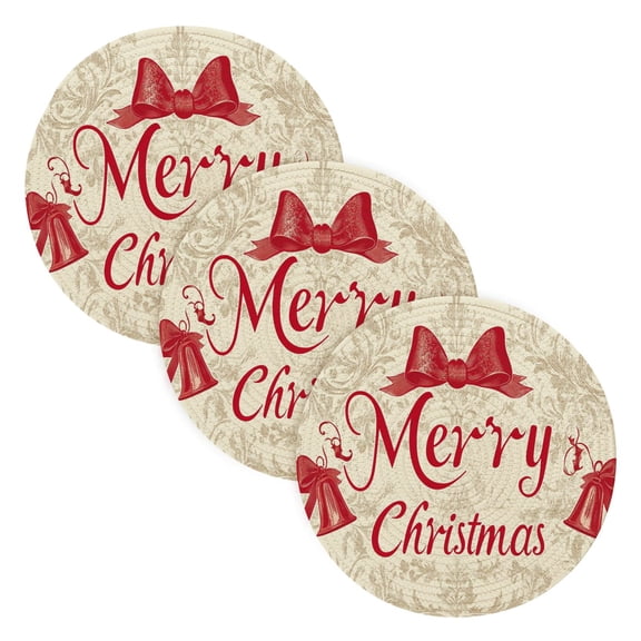 BZSMCE Mats for Pots,Pans Place Elegant Design Christmas Bowknot Simple Style Pattern Pot Mats