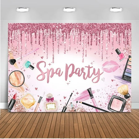 Image of Mocsicka Spa Party Backdrop Girl Spa Party Decorat