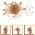 thumbnail image 2 of White Fascinator Fashion Headbands Fascinators Hat Flower Mesh Ribbons, 2 of 5
