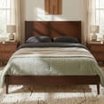 thumbnail image 3 of Euroco Bamboo Wood Platform Bed, Mid-Century Queen Size Bed, Chocolate, 3 of 11