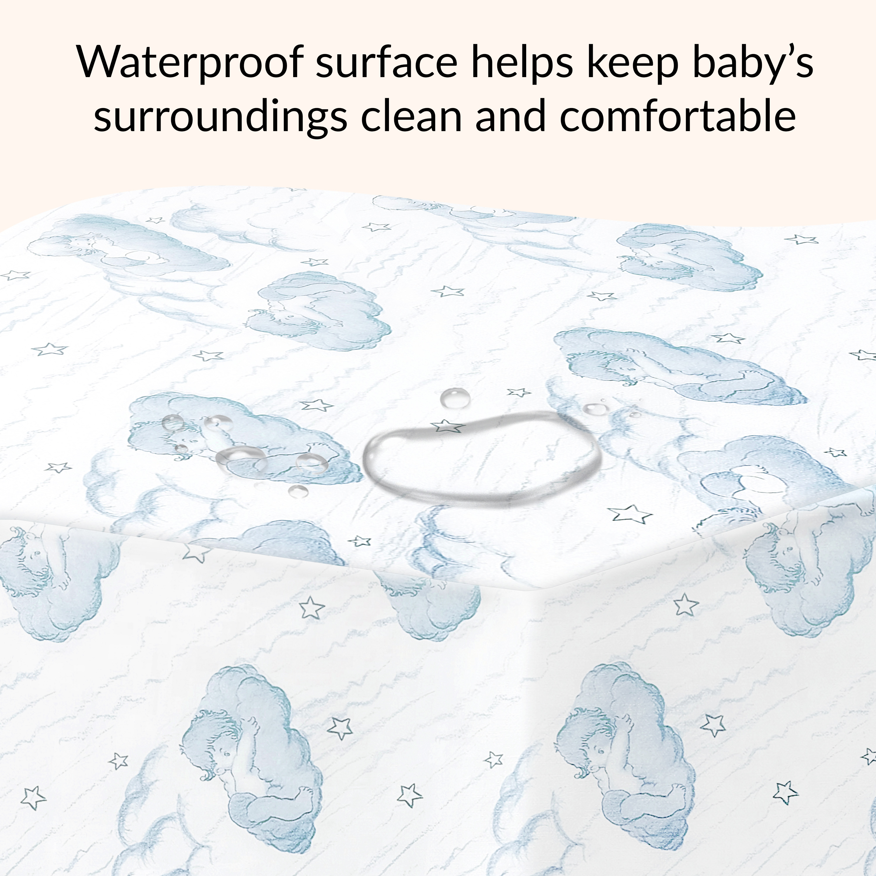 Dream On Me 2 in 1 Cozy Cloud Crib and Toddler Mattress, Blue Cloud