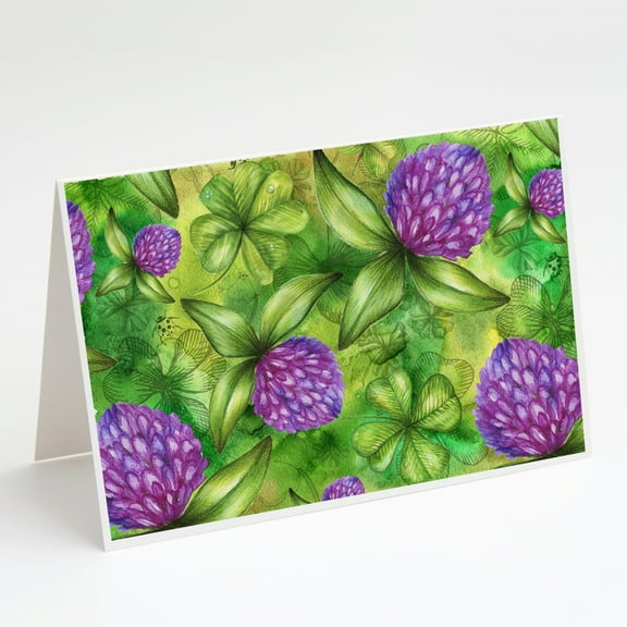 Shamrocks in Bloom Greeting Cards and Envelopes Pack of 8