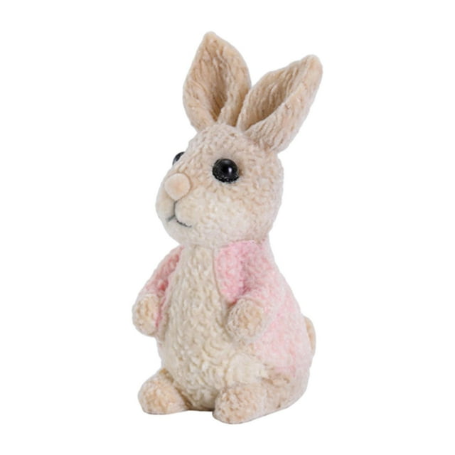 Figuras de conejo de Pascua, adornos de resina para granja. Rosa