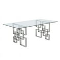 thumbnail image 2 of 79 "L x 40" W Ensemble de Dînettes en Verre avec 4 Chaises et Base en Acier Inoxydable Argenté, 2 of 3