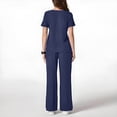 thumbnail image 4 of Womens Scrub Sets Stretch 2 Piece Uniforms Suit Nursing Fitted V Neck Top with Jogger Style Pants 2025 Dark Blue XL, 4 of 4