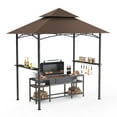 thumbnail image 7 of GVDV 8'x 5' Grill Gazebo Canopy, Outdoor BBQ Gazebo Shelter with 2 Side Shelves & Double-Tiered Top, 7 of 7