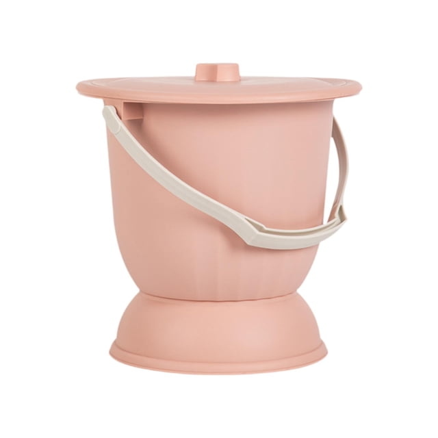 Orinal portátil de 4,5 l con tapa y asa para mujeres, niños y adultos Rosa