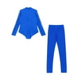 thumbnail image 4 of Manyakai Justaucorps de Gymnastique à Manches Longues avec Strass pour Garçons, Haut Classique Unitard Tango Samba Rumba Dancewear Bleu 12, 4 of 6