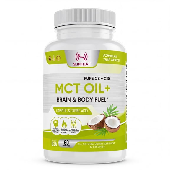 MCT Oil Softgels - 2000mg C8 Caprylic & C10 Capric Blend - Keto Friendly Coconut Fats Supplement, No Lauric Acid - 60 Count