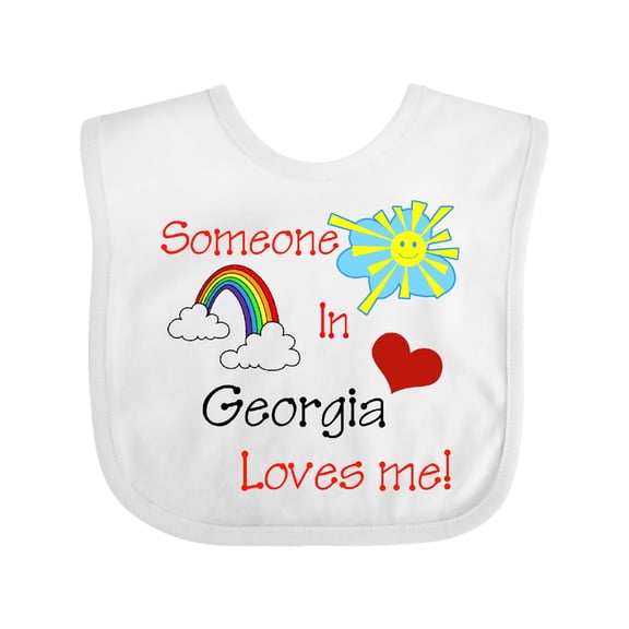 Inktastic Someone in Georgia loves me Boys or Girls Baby Bib