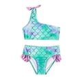 thumbnail image 5 of GYRATEDREAM Girls Tankini 2-Piece Swimwear Mermaid Print Bikini Ruffle Bathing Suit 1-14 Years, 5 of 6