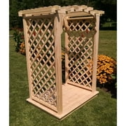 A & L Furniture Jamesport 7.5 ft. High Wood Arbor with Deck - 4 ft.