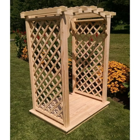 A & L Furniture Jamesport 7.5 ft. High Wood Arbor with Deck - 4 ft.
