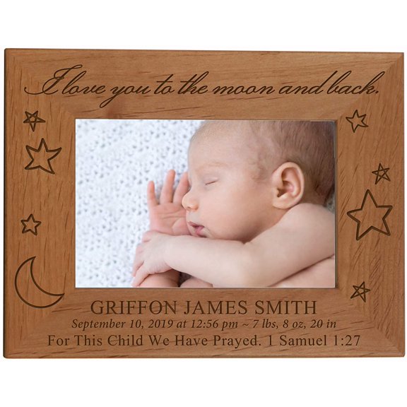 LifeSong Milestones Customized Engraved Horizontal Picture Frame for Baby Boy- I love you