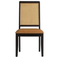 thumbnail image 6 of Vegan Leather Upholstered Faux Rattan and Wood Dining Side Chairs - Set of 2, 6 of 10