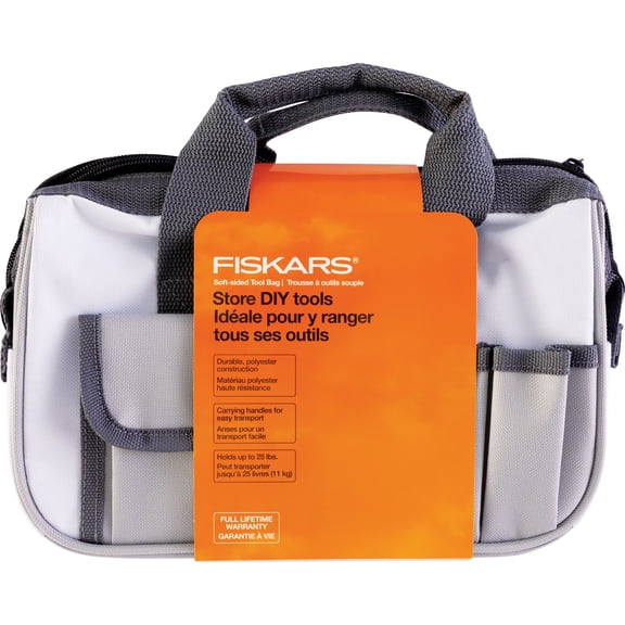 Fiskars Soft-Sided Tool Bag, Gray, 1 each, 132730-1002