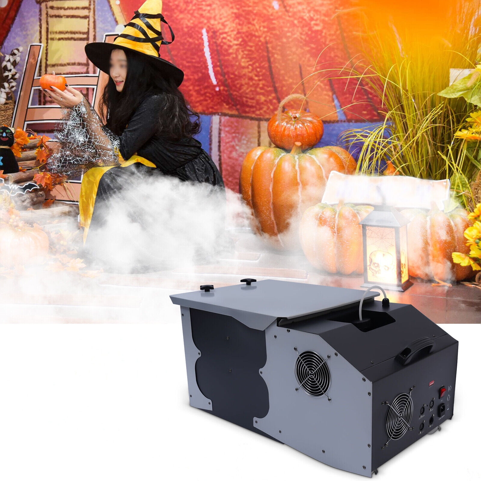 Fichiouy Stage Smoke Machine Wireless Remote Control and DMX512 Control Automatic Fog Machine for Parties, Weddings Stage