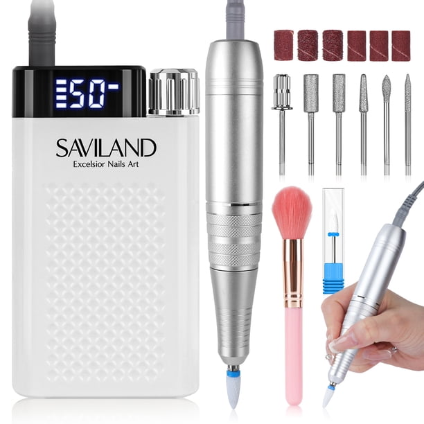 Kit de taladro eléctrico para uñas de 50000 RPM con brocas, taladro, lima de uñas, cepillo para polvo, uñas acrílicas, eliminación más rápida