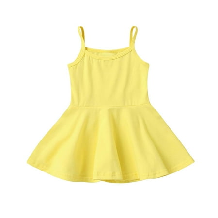 

Fesfesfes Toddler Kids Dress Baby Girl Spring Seaside Beach Dress Sling Skirt Floral Skirt