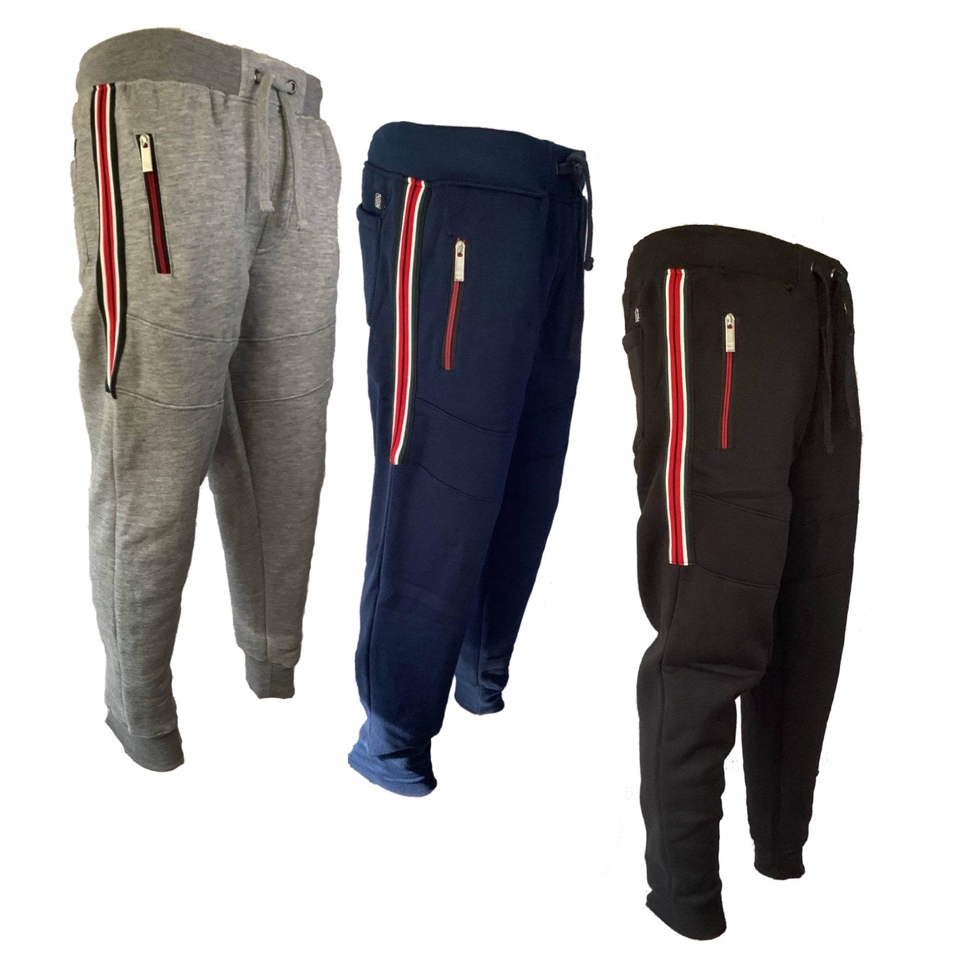 Men's Fleece Jogger Sweatpants With Zipper Pockets Slim Fit Warm Lounge Gym  - Walmart.ca