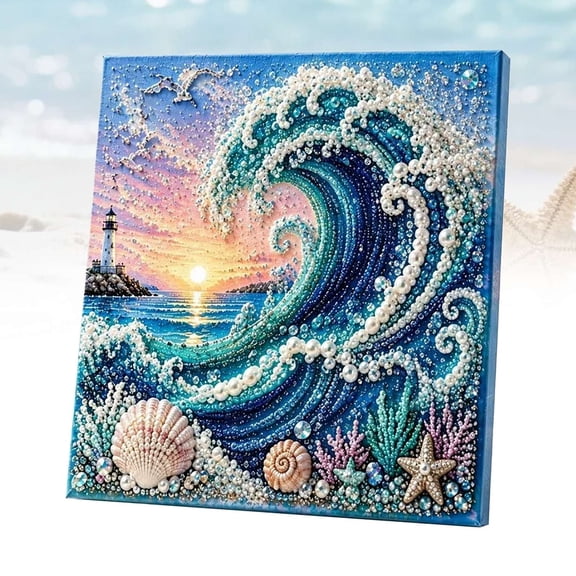 Ocean Theme Pearl Art DIY Kit, Bead Art Kit for Adults