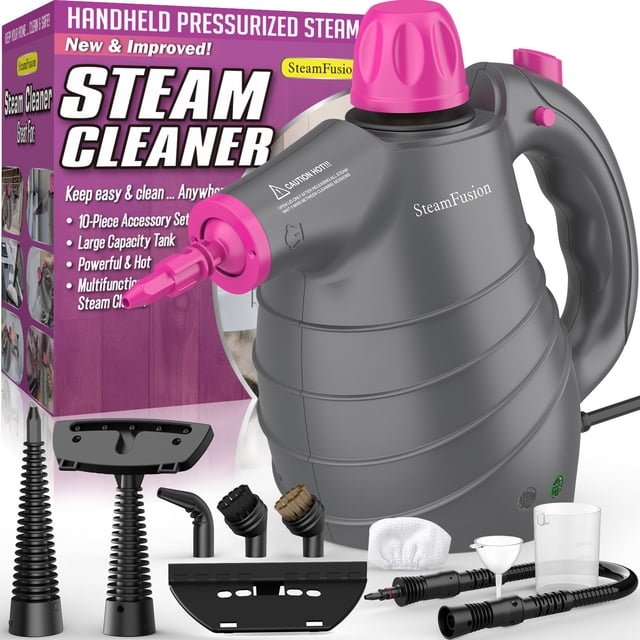 Limpiador a vapor portátil presurizado SteamFusion con 10 accesorios