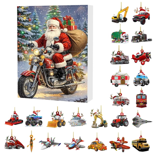 Calendario De Adviento Calendario De Adviento Con 24 Coches, Trenes, Aviones, Etc. Calendario De Adviento De Navidad 2025 Calendario De Adviento De Navidad Con 24 Accesorios De Transporte Colecci