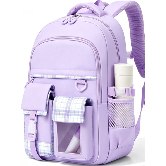 Gmdisc School Backpack for Teens Girls,Large Capacity Fashion School Bag for Kids Lightweight Waterproof Bookbag Daypack for Elementary Middle School Gift,Purple