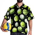 thumbnail image 4 of Tennis Men's Short Sleeve Button Down Hawaiian Shirts for Summer Beach Casual Printed Style, 4 of 6