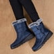 thumbnail image 2 of Botas nieve cálidas y altas con cuello piel botas mujer impermeables y resistentes al viento zapatos informales (K25-1 azul 39), 2 of 9