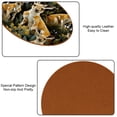 thumbnail image 5 of Kangaroo 6PCS Round Microfiber Leather Coasters 11x11 cm/4.3x4.3 in - Set of 6 Drink Coasters for Home and Office - Heat Coaster Set for Cups and Mugs, 5 of 6