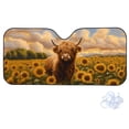 thumbnail image 2 of Xoenoiee Highland Cattle Sunflower Print Car Windshield Sunshade, Foldable Auto Front Window Shade Blocks UV Rays Car Accessories Universal Fit, 2 of 7