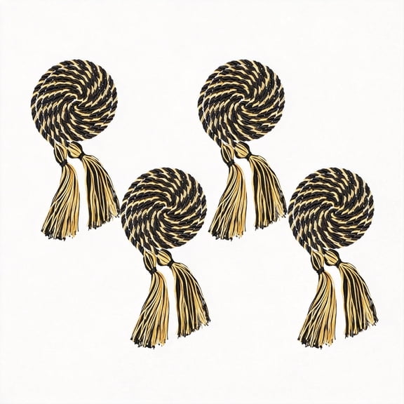 4-Pack Graduation Honor Cords, 68 Inch Multi-Color Braided Tassels for High School & University, Academic Graduation Cords for Bachelor Master Doctor, Black and Gold