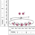 thumbnail image 2 of Gem Stone King 7.00 Ct Round 6mm Pink Mystic Topaz 925 Sterling Silver Bracelet for Women Earrings Set, 2 of 2