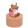 thumbnail image 4 of Mini caja de música tallada a mano, figura musical giratoria de madera, adorno con base redonda, abuela lobo, 4 of 5