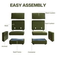 thumbnail image 5 of QEZEOM Modern Sectional Sofa Couch, Oversized 5 Seat Sofa, U Shaped Sofa with Storage Ottoman, Upholstered Sectional Sofa for Home, Apartment, Office, Green, 5 of 8