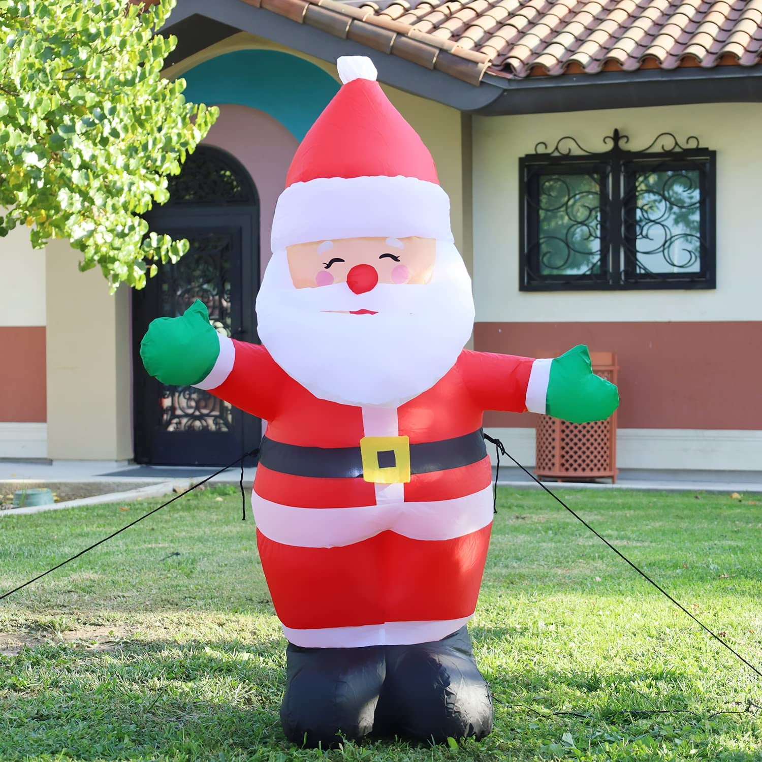 HUGE 12 Ft Santa Gift & Candy Cane Christmas Inflatable Outdoor Yard Decor Light 