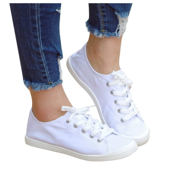 asdoklhq Womens Casual Shoes,Low-cut Canvas Shoes One-foot Lazy Korean Version Student Casual Flat Shoes