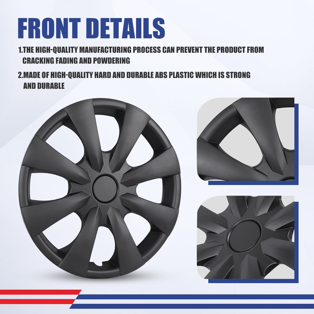 15" Set Of 4 Hubcaps Wheel Rims Cover for 2009-2019 TOYOTA COROLLA Compatible With Steel Wheels Snap On Installation(15-Inch,BLACK MATTE)
