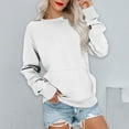 thumbnail image 4 of Women's Winter Hooded Sweater Warm Wool Blend Pullover with Pockets Cozy Cold Weather Top White XXL, 4 of 4