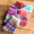 thumbnail image 4 of 5Pack Womens Vintage Winter Warm Soft Thick Knit Cold Wool Crew Socks,Free size,Multicolor, 4 of 6