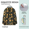 thumbnail image 5 of Black Sunflower Backpack for School,Cute School Bag,Schoolbag with Adjustable Shoulder Straps & Padded Back,15.3"x11"x7.1".﻿, 5 of 6