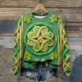 thumbnail image 6 of Aobny Oversized Shirts for Women Clovers St Patrick's Tops Pullover Long Sleeve Green Crew Neck Funny Christmas Shirts,L, 6 of 7