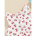 thumbnail image 5 of Infant Baby Girls Summer Rompers Cherry/Carrot Print Bowknot Round Neck Sleeveless Bodysuits, 5 of 8